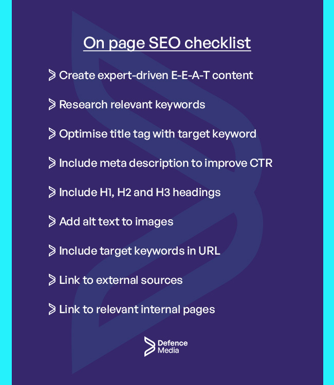 On-page SEO checklist 